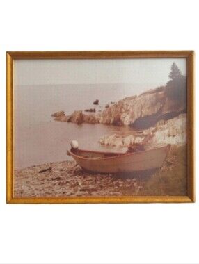 Signed 1980s Sepia Coastal Photograph | Grand Manan NB | Framed Original Art